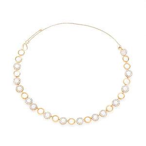 Fashion Jewelry Set-round Pattern American Diamond Embellished Necklace - Product Image 2