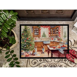 Nouveau Paillasson de biscuits de Noël Corgi 18H X 27W Tapis d'entrée intérieur et extérieur lavable et antidérapant à poils bas - Product Image 3