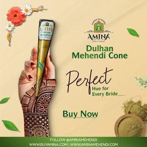 Conos de Pasta de Henna Marrón 100% Natural Amina |   Tatuaje Temporal de Mehndi a Base de Hierbas, Resistente al Agua, para Niños |   Cono de 370G para Suministro a Granel - Product Image 2