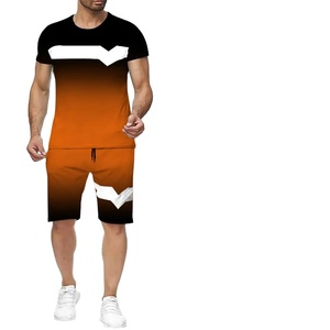 Ensemble short et survêtement d'été unisexe avec logo personnalisé Hommes Femmes Tenues décontractées 2 pièces avec tissu tricoté Survêtements unisexes - Product Image 2