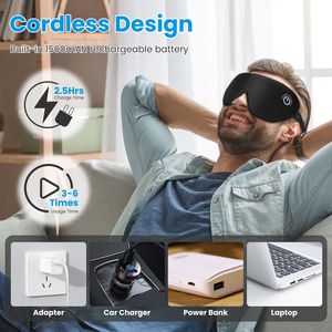 Maschera per Occhi Riscaldata Senza Fili Type-C in Seta, Compresa Oculare per Occhi Secchi, Cuscinetto Riscaldante Elettrico con 3 Impostazioni di Temperatura, Lavabile - Product Image 5