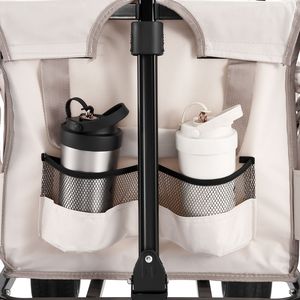 Carrito Plegable 2 en 1 con Capacidad de Carga de 550 lb, Carrito Utilitario de 220 L con Mango Ajustable que se Convierte en Banco para Acampar - Product Image 6