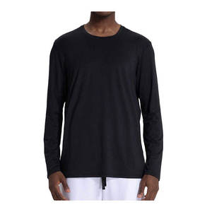 T-shirt en coton à manches longues pour homme, col rond, tissu doux et respirant, vêtement décontracté pour tous les jours, streetwear, haut tendance - Product Image 1