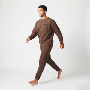 <b>Men's</b> Sweatsuit Sweatshirt Jogger Set Two Piece Tracksuit Crew Neck Drop Shoulder <b>Pullover</b> Casual Streetwear Custom Log - Product Image 3