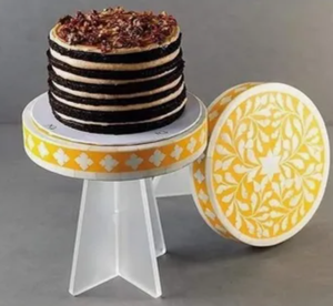 Support à gâteau artisanal en os incrusté, écologique, compatible lave-vaisselle, présentoir de luxe pour desserts et chocolats, pour la maison et la cuisine - Product Image 4