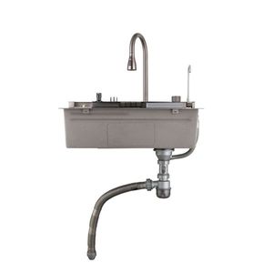 Lavello da cucina a vasca singola con rubinetto estraibile in acciaio inossidabile 304, lavello a cascata per la preparazione di verdure in casa e laboratorio - Product Image 3