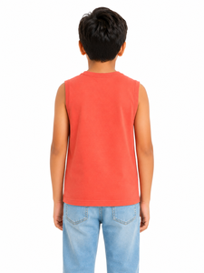 Camiseta sin mangas de algodón suave para niños, estilo coral, ligera, informal, cómoda para el día a día, cuello redondo - Product Image 3