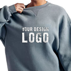 Sweat-shirt en molleton 100% coton gris pour homme, impression numérique personnalisée du logo, col en V, pull personnalisé - Product Image 5