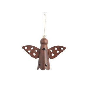 <b>Small</b> Metal Christmas Ornaments Set Heart Bell Snowman Reindeer Tree Scene Decor Traditional Handicraft Style - Product Image 2