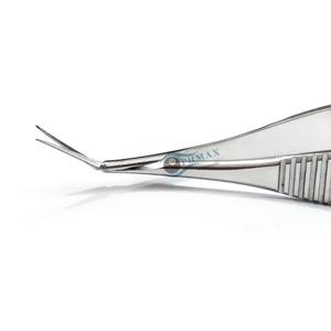 Tijeras de Capsulotomía Vannas Anguladas hacia Adelante, Hojas Largas de 7 mm, Puntas Afiladas, Acero Inoxidable, Manuales, Reutilizables, Quirúrgicas Oftálmicas - Product Image 2