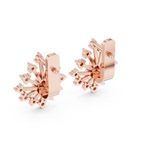 Pendientes de Aro con Diamantes CVD Cultivados en Laboratorio, Corte Brillante, Oro Rosa de 14K, Certificados por VDS IGI |   Pendientes de Diseño Floral 5G de Moda para Mujer - Product Image 4