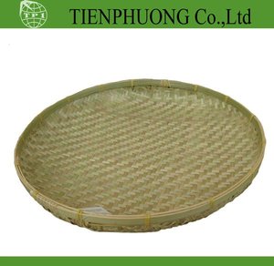 ตะกร้าใส่ของไม้ไผ่ตื้นทรงกลมอุปกรณ์ครัวทอมือสำหรับใช้ในบ้านงานหัตถกรรมราคาถูก - Product Image 6