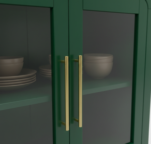 Aparador para Sala de Estar, Mueble Buffet con Tres Cajones Centrales y Dos Puertas Laterales con Frente de Vidrio, Diseño Moderno en Colores Dinámicos - Product Image 2