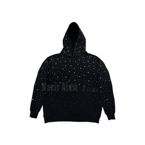Sweat-shirt à capuche pour homme avec strass, tendance, scintillant, décontracté, pour les soirées, respirant, léger, confortable, streetwear quotidien - Product Image 4