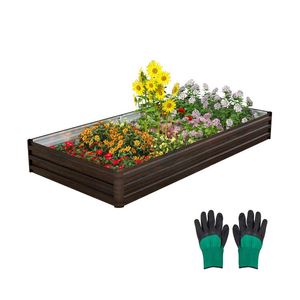 Grande scatola di fioriera esterna in metallo per piantare fiori di frutta vegetale - Product Image 1