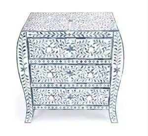 Luxury Wooden Modern Bone Inlay Optical Design Coffee <b>Table</b> Customizable Color - Product Image 4