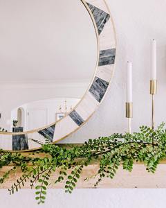 Espejo artesanal con incrustaciones de hueso azul y diseño de rayos de sol |   Espejo de Lujo |   Muebles para Sala de Estar - Product Image 6