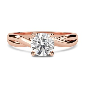 แหวนหมั้นเพชรทรงกลมแบบอินฟินิตี้ทวิสต์ เพชรเลี้ยงในห้องปฏิบัติการ 0.30 กะรัต ตัวเรือนทอง 18K และแพลตตินัม - Product Image 3