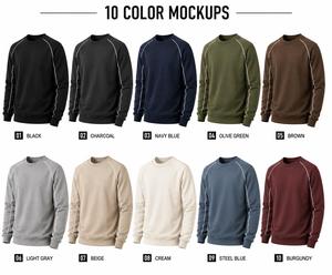 Pull-over en tricot pour homme, col rond, manches raglan, couleur unie, style décontracté, coupe régulière, style automne, sweat-shirt pour homme, faible MOQ - Product Image 6