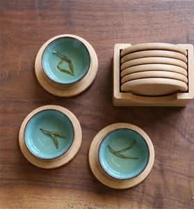 Sous-verre en bois classique de luxe - Accessoire de cuisine écologique et durable à prix raisonnable, couleur naturelle, diamètre personnalisé - Product Image 2
