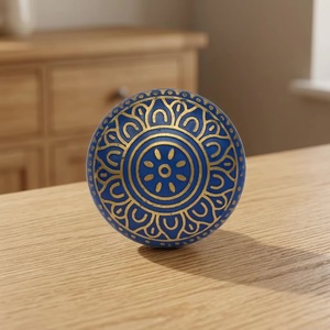 Moroccan Handicrafts Modern Etched Brass Cabinet Knobs Pulls Eco-Friendly Durable for Kitchen Wardrobe Drawer Dresser Bedroom - Product Image 1