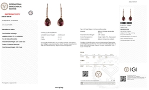 ต่างหูหยดน้ำสีทอง14k ต่างหูพลอยโกเมนโรเดียมรูปลูกแพร์8x6มม. ของขวัญสำหรับภรรยา - Product Image 6