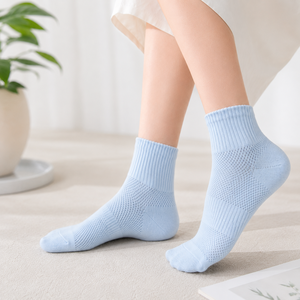 Chaussettes d'été en coton de haute qualité pour femmes, 200N, légères, respirantes, en maille, chaussettes courtes, douces, fines, décontractées pour femmes - Product Image 5