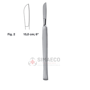 มีดผ่าตัด รุ่น Fig. เครื่องมือผ่าตัดสแตนเลสสตีลขนาด 2 15 ซม. 6 นิ้ว ใช้ซ้ำได้ ฆ่าเชื้อได้ รับผลิตแบบ OEM แบรนด์ส่วนตัว - Product Image 1