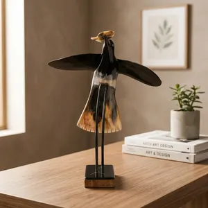 Escultura de Pájaro en Forma de Cuerno Hecha a Mano y Ecológica, Decoración Moderna para Mesa, Arte para Sala de Estar Interior, Mercado SSD Orissa, Nuevo Bebé - Product Image 5