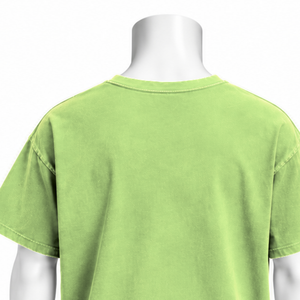 Camiseta Verde Menta con Bolsillo, Estilo Vintage, Algodón Lavado, Manga Corta, Corte Holgado, Bolsillo en el Pecho, Estilo Casual Urbano para Uso Diario - Product Image 4