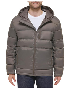 winter puffer jacket OEM Unisex custom polyester fabric puffer jacket wholesale winter zipper <b>padded</b> puffer jackets - Product Image 3