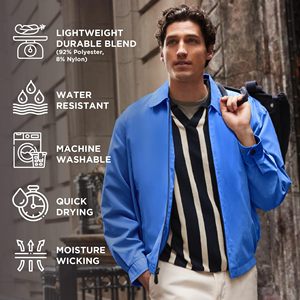 Chaqueta de Invierno Ligera de Mezclilla para Hombre, Estilo Moderno, Transpirable, Cortavientos, Impermeable, para Deportes al Aire Libre, Correr, Viajar, con Logotipo Frontal - Product Image 4
