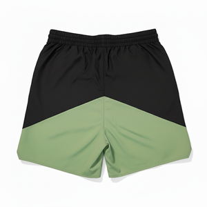 Slumb Color Blocked Men's Board <b>Shorts</b> With Front Logo Print <b>Quick</b> <b>Dry</b> Drawstring Mid Waist Street Style 100% Polyester - Product Image 3
