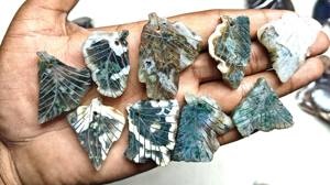 Rodajas de Ágata Musgosa Talladas en Forma de Hoja, Piedras Preciosas Sueltas al por Mayor, Ágata Musgosa Natural, Hermosa Piedra Preciosa de Ágata para Joyería - Product Image 3