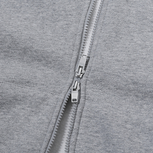OEM ODM Wholesale Blank Oversized Full Zip Hoodie 100%Cotton Heavyweight Winter Hip Hop Street Style Unisex Solid Zipper Hoodie - Product Image 4