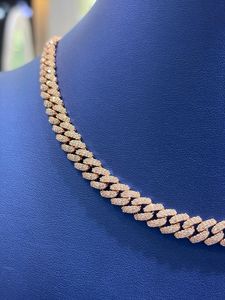 <b>Mens</b> 925 Silver Moissanite Rose Gold Cuban Link <b>Chain</b> Iced Pave Necklace Luxury Statement Hip <b>Chain</b> Gift for <b>Men</b> - Product Image 6