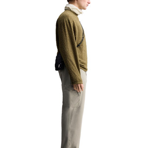 Pull col roulé vert olive en maille, coupe oversize, couleur unie, décontracté, pour l'hiver, 100 % acrylique polaire anti-boulochage - Product Image 3