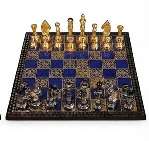 Juego de Ajedrez de Metal de Lujo, Piezas de Ajedrez de Latón Antiguo Plateado, Tablero de Ajedrez Clásico, Juego de Mesa de Alta Calidad Hecho a Mano - Product Image 6