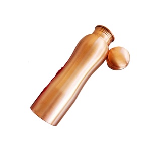 Prime Quality Copper Bottle Glossy Finish Screw Cap Leak-Proof Drinking Ayurvedic GYM Fitness Sports Outdoor Travel Bottles - Product Image 1