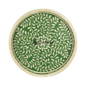 Plateau de service mobile artisanal en os incrusté, design moderne et luxueux, pour table à manger et décoration intérieure, par Tradebyd - Product Image 2