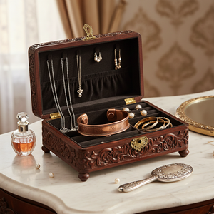 Bracelet manchette artisanal en cuivre et laiton – Bracelet thérapeutique magnétique – Bijou ajustable avec symbole Chakra gravé pour femme - Product Image 4