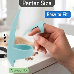 Anneau de séparation en acier inoxydable pour extensions capillaires avec séparateur d'ongles pour une division précise des cheveux – Outil de coiffure professionnel pour salon - Product Image 3