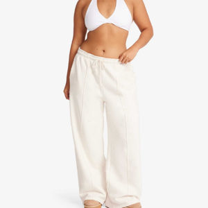 Pantalon décontracté pour femme en lin/coton écologique, nouvelle taille élastique, coupe ample, jambe droite, style Harlan, longueur 7/8, Hip Hop - Product Image 2