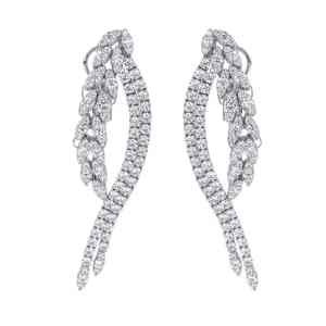 Boucles d'oreilles classiques en or massif 14 carats et 18 carats avec diamants synthétiques pour femme – Bijoux fins – Vente directe - Product Image 3