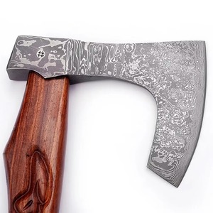 Hache en acier Damas de qualité industrielle avec manche en bois, forgée, outil de camping extérieur, personnalisable OEM/ODM - Product Image 4