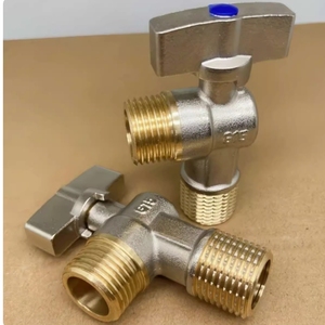 ST-Wholesale Vanne d'angle à noyau sphérique Vanne d'arrêt d'eau Vanne triangulaire en laiton Chauffe-eau de toilette Interrupteur chaud et froid - Product Image 1