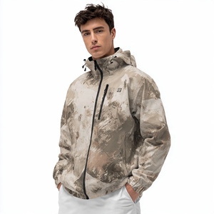 Winter Softshell Sublimation Jacket Men Wind Resistant Hiking Soft Shell Zipper Hoodie Men Zipper Chest Pocket Soft Shell Jacket - Product Image 1