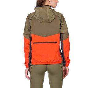 Veste coupe-vent de style sportif pour femmes, vêtement d'extérieur décontracté à capuche, ourlet à cordon, veste coupe-vent en nylon léger et tendance - Product Image 2