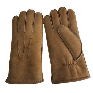 Custom Logo Windproof Winter Leather Gloves Thick Fleece Lined Thermal Driving Gloves Factory - Product Image 4