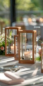 Customized Handmade Wooden Candle <b>Lantern</b> with <b>Black</b> Top Empty Candle Holder For Event & Home Decor - Product Image 6
